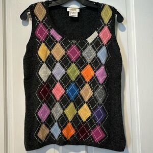Talbots Argyle Pattern Knit Vest